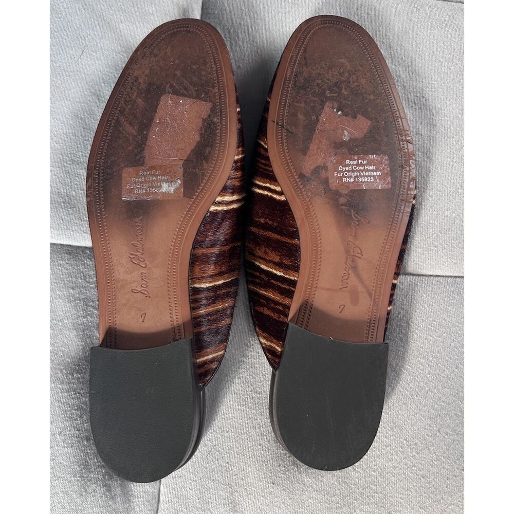 Sam Edelman Animal Print Calf Hair Bit Loafer Mules Brown Black 7 - Picture 8 of 8